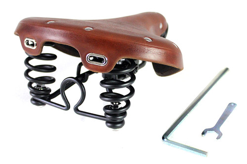 Corbin Gentry #65054A - Double Steel Saddle Solo Seat Honey Brown