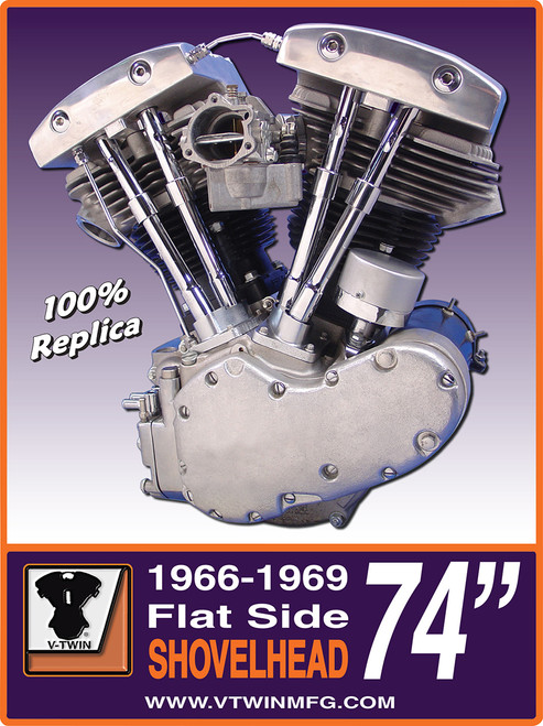V-Twin - Flatside Shovelhead Engine Plaque Sign