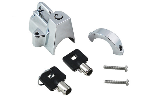 V-Twin #78199 - Chrome Helmet Lock with Pipe Key