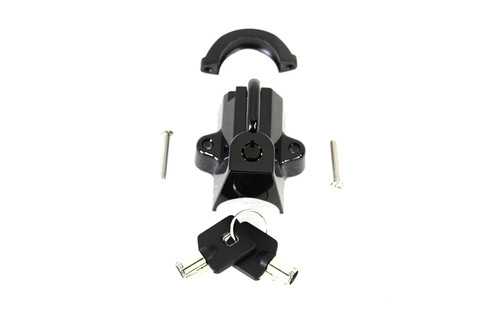 V-Twin #78199B - Black Helmet Lock with Pipe Key