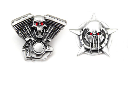 V-Twin - Skull Lapel Pin Set