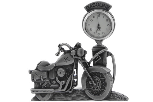 V-Twin - V-Twin Pewter Motorcycle Clock 4-1/2 inch Tall