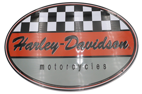 OE #HDL-15534 - Harley Davidson Racing Oval Tin Sign