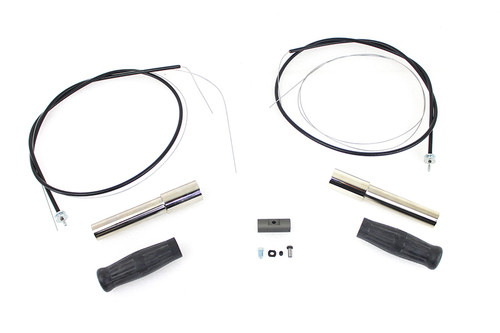 V-Twin - Throttle and Spark Cable Spiral Kit Nickel Plated