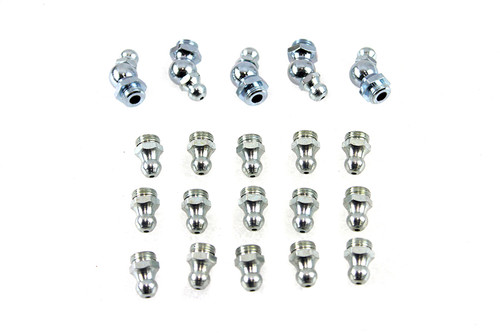 V-Twin - Alemite Grease Fitting Set White Zinc