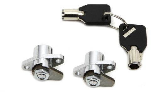 V-Twin #77656 - Chrome Saddlebag Lock and Key Kit