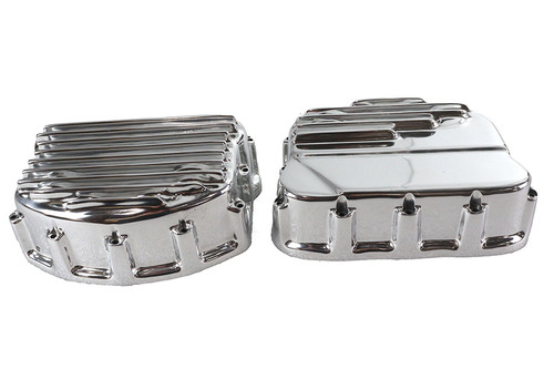 V-Twin - Finned Panhead Valve Cover Set Polished
