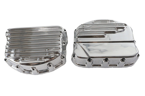 V-Twin - Finned Panhead Valve Cover Set Polished