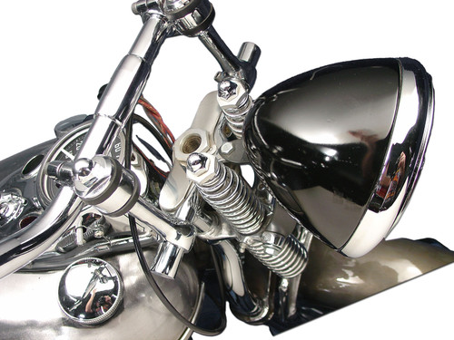 V-Twin - Spring Fork Top Triple Tree Inline Chrome