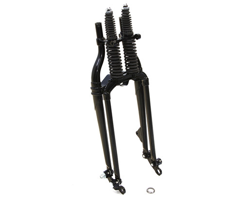 V-Twin - Black 18 inch Offset Spring Fork Assembly