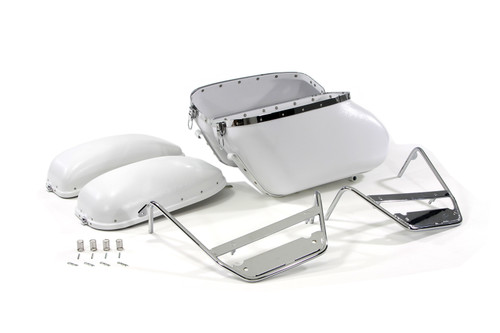 V-Twin - Replica Bubble Saddlebag Kit White