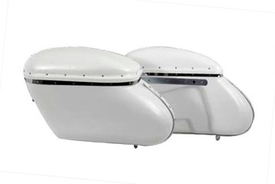V-Twin - Replica Bubble Saddlebag Set White