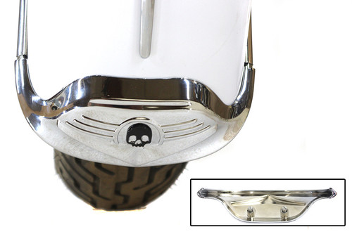 V-Twin - Skull Front Fender Tip Chrome