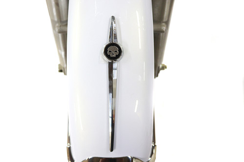 Wyatt Gatling #DUTY 50% - Chrome Front Fender Trim Spear with Skull