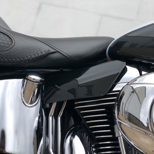 Hogworks Mid-frame Air Deflectors in Vivid Black for Harley® Softail 08-'17
