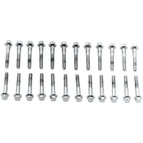 Colony #8732-24 - Screw Kit - Valve Cover/Hex - with Aluminum D Rings - Chrome