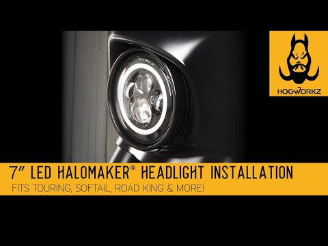 Hogworks 7" Led Chrome Halomaker® Headlight (daymaker Replacement) for Harley® Touring & Softail