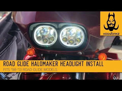 Hogworks Dual Led Chrome Headlight for Harley® Road Glide '98-'13
