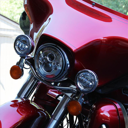 Hogworks Chrome 4.5" Led Auxiliary Passing Lamps for Harley® & Indian®