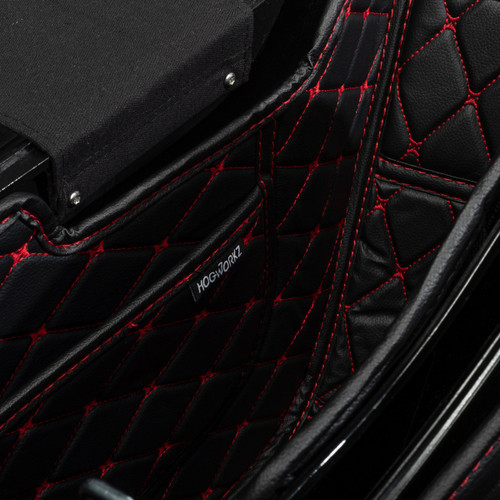 Hogworks Hogworkz® Tapered Stretched Saddlebag Liners '14-'25 | Black w/ Red Stitching Fits Harley® Oem