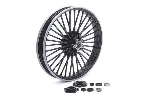 V-Twin #HD-FW-C364-BLA - 21 inch x 2.15 inch Duro 36 Fat Spoke Matte Black Wheel