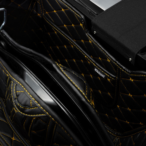Hogworks Hogworkz® Tapered Stretched Saddlebag Liners '14-'25| Black w/ Gold Stitching Fits Harley® Oem