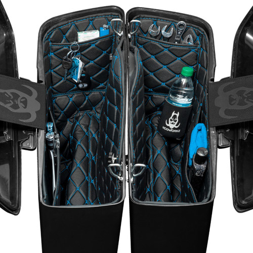 Hogworks Hogworkz® Aftermarket Stretched Saddlebag Liners '14-'25 | Black w/ Light Blue Stitching