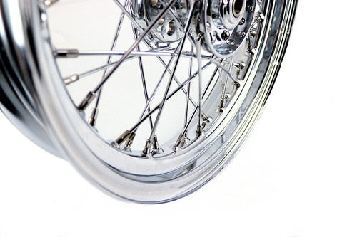 V-Twin #19472 - 16 inch x 3.00 inch Replica F-H Star Hub Wheel Chrome