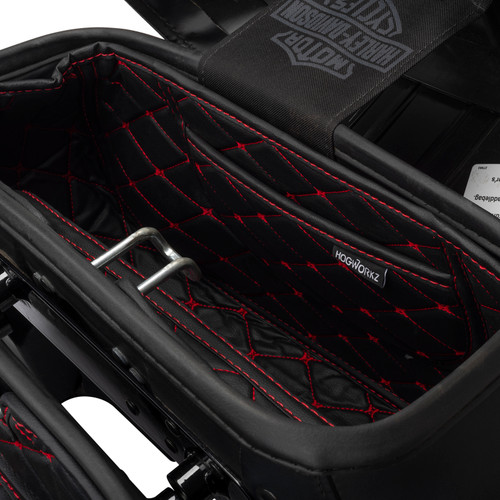 Hogworks Hogworkz® Saddlebag Liners Fits Oem Softail Heritage '18-'25 | Red Stitching