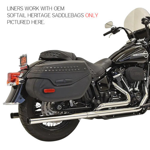 Hogworks Hogworkz® Saddlebag Liners Fits Oem Softail Heritage '18-'25 | Blue Stitching