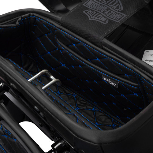 Hogworks Hogworkz® Saddlebag Liners Fits Oem Softail Heritage '18-'25 | Blue Stitching