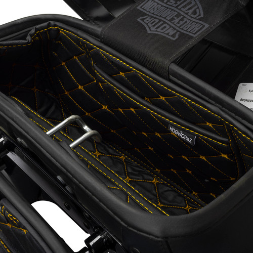 Hogworks Hogworkz® Saddlebag Liners Fits Oem Softail Heritage '18-'25 | Gold Stitching