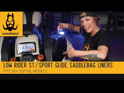 Hogworks Hogworkz® Saddlebag Liners Fits Oem Low Rider ST / Sport Glide '18-'24 | Orange Stitching
