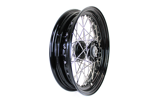 V-Twin #19472SB - 16 inch X 3.00 inch Replica Front or Rear Spoke Wheel
