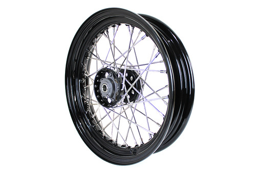 V-Twin #19472SB - 16 inch X 3.00 inch Replica Front or Rear Spoke Wheel