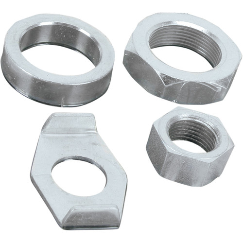 Colony #8161-4 - Nuts with Washers Kit - Rear/Axle - Hex - Cadmium Plated - '36-'72 Harley-Davidson