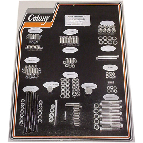 Colony #8303 CAD - Hardware Kit - Stock/Motor - Cadmium Plated - '58-'65 Duo Glide/Electra Glide