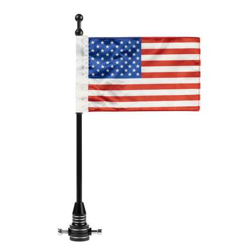Hogworks Usa Flag / Pole with Luggage Rack Mount for Harley-davidson® | Black