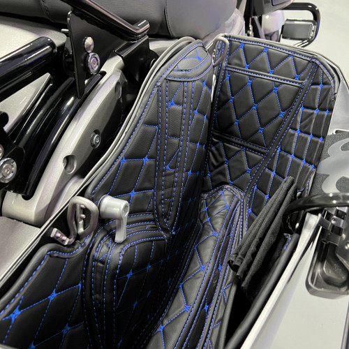 Hogworks Hogworkz® Saddlebag Liners for Harley® Street Glide & Road Glide '24-'25 | Black w/ Blue Stitching