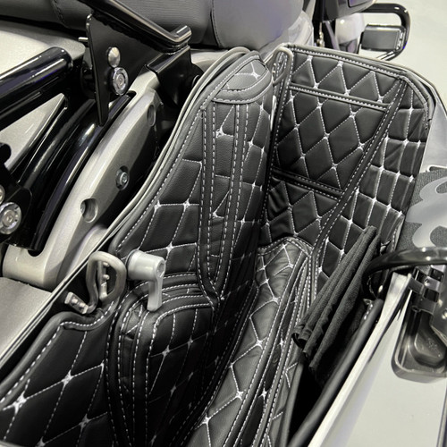 Hogworks Hogworkz® Saddlebag Liners for Harley® Street Glide & Road Glide '24-'25 | Black w/ Silver Stitching