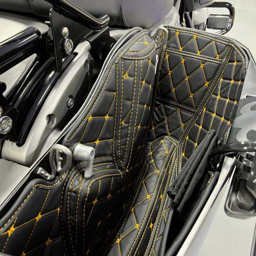 Hogworks Hogworkz® Saddlebag Liners for Harley® Street Glide & Road Glide '24-'25 | Black w/ Gold Stitching