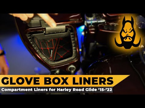 Hogworks Rushmore Lower Fairing Glovebox Liners for Harley® Touring '14-'25 | Black w/ Black Stitching