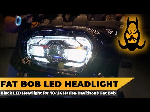 Hogworks Black Led Headlight for '18-'25 Harley® Fat Bob