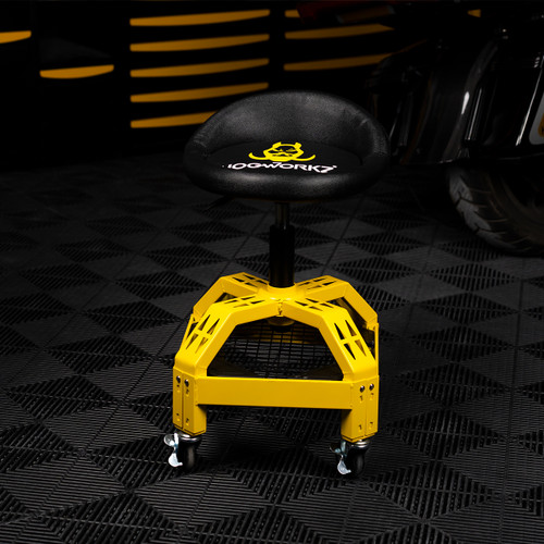 Hogworks Hogworkz® Logo Adjustable Rolling Shop Stool with Casters