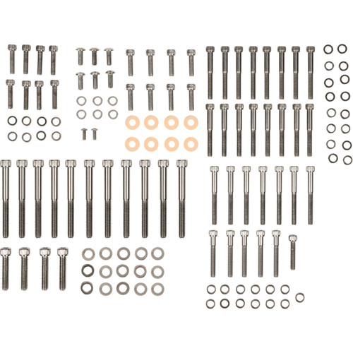 Drag Specialties - Bolt Kit - Complete Motor - Knurled/Socket-Head - Black/Chrome - '04-'21 Sportster