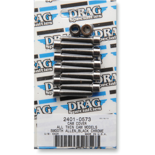 Drag Specialties - Bolt Kit - Cam Cover - Smooth - Black/Chrome - '99-'17 Twin Cam