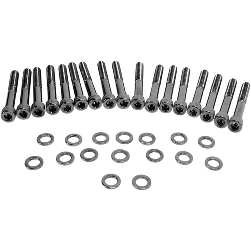 Drag Specialties - Bolt Kit - Primary Cover - Knurled - Black/Chrome - '04-'21 Sportster