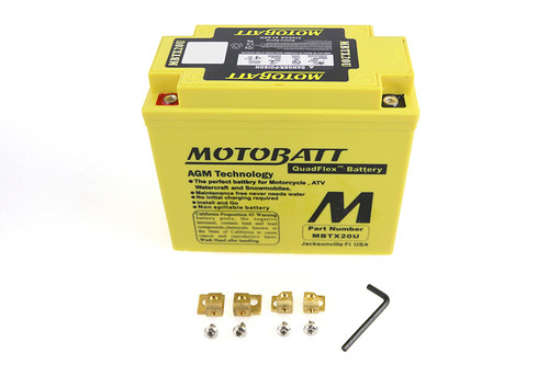 Motobatt #MBTX20U - MotoBatt 12 Volt AGM Yellow Battery