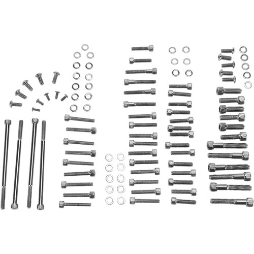 Drag Specialties - Bolt Kit - Complete Motor - Knurled/Socket-Head - Black/Chrome - '07-'16 Touring