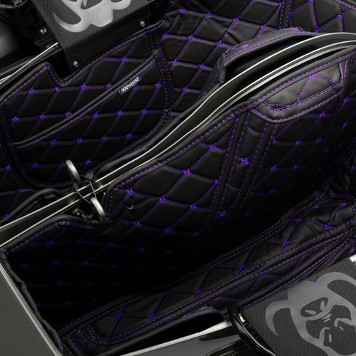 Hogworks Hogworkz® Saddlebag Liners for Harley® Street Glide & Road Glide '24-'25 | Black w/ Purple Stitching